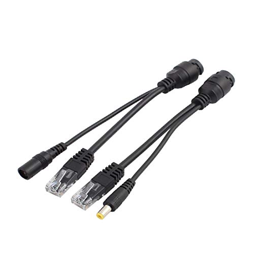 New Lon0167 1Pair DC12V Adaptador POE Impermeable Kit Inyector + Splitter con Cable miniatura 5