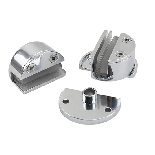 Glass Door Hinges,2pcs Cupboard Showcase Cabinet Clamp Replacement Parts 360-Degree Rotating Shafts Hinge