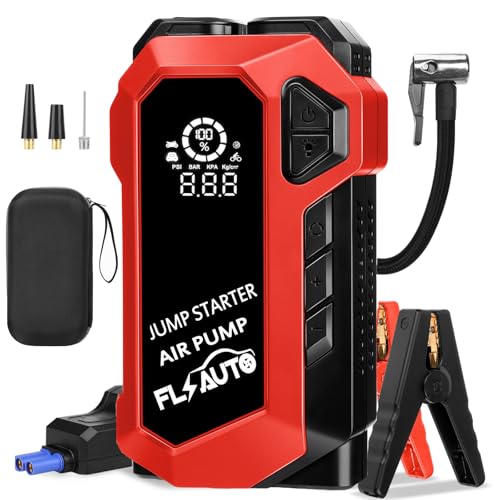 FlyAuto Car Jump Starter,4000A Battery Jump Starter with Air Compressor,for ...