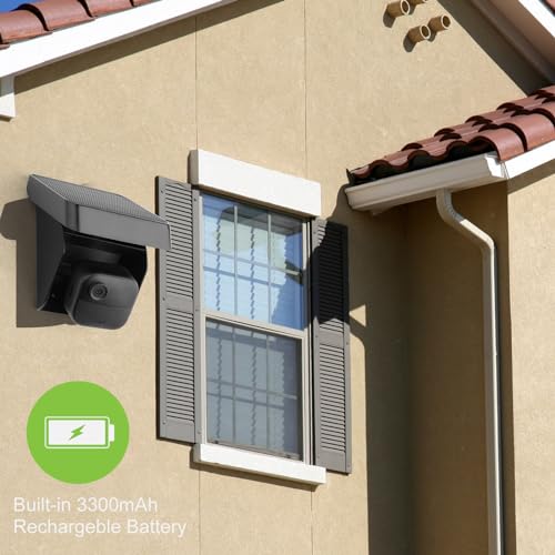 Image of 2PACK Solar Panel Charging Mount Compatible with Blink Outdoor 4 (4th Gen) /(3rd Gen) XT3 /XT2 /XT,Blink Outdoor 2K+ Camera,Weatherproof,Internal 3300mAh Rechargeable Battery Continuously for 365 Days