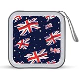 UK British Union Jack - Funda portátil para CD con capacidad para 40 DVD, organizador de almacenamiento para viajes en coche
