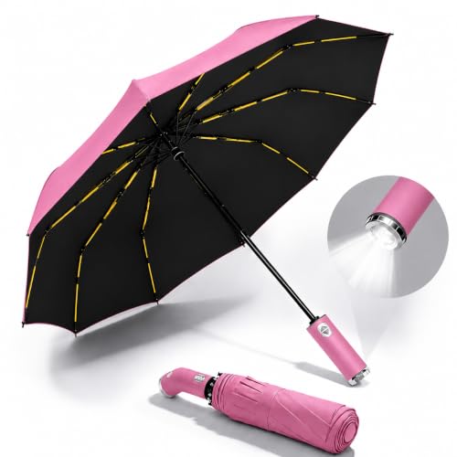 Image of Umbrella, UV Big Size Umbrella for Sun Protection Rain Windproof Strong Large 3 Fold For Men Women Kids Boys Girls Perfect & Stylish Windproof & Compact