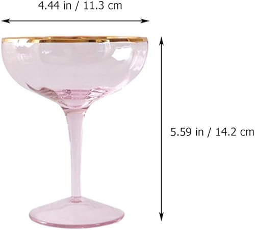 Miniatura 7 de Didiseaon Stemmed - Juego de 2 copas de cóctel transparentes de primera calidad y copas de copa de champán