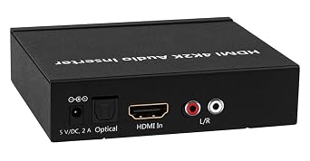 4Kx2K HDMI DVI Audio Embedder + Analog/Digital Audio to HDMI DVI Converter