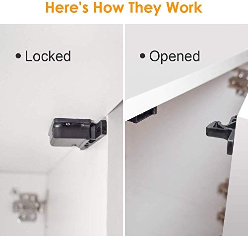 Premium Quality Grabber Catches 10 Lb 4 Pack Created For - Rv Cabinet Latches - Baby Safety Cabinet Locks - Rv Drawer Latches - Pantry Door - Best Catches For Camper Drawer Latches - Push To Close #TOP3