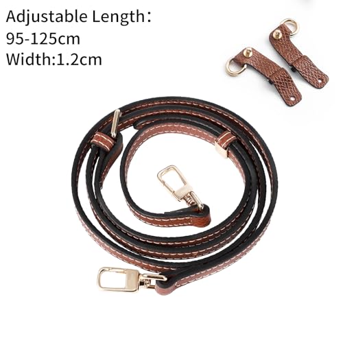 Hap Tim Genuine Leather Purse Straps, Adjustable Replacement Crossbody Shoulder for Handbag, Mini Bag, Cross Body Purse (Brown)