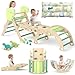 LEWGEE Montessori Indoor Spielset:9-in-1 Klettergerüst,Indoor Kletterdreieck, Kletterbogen mit Kissen,und Rutsche für Kinder,Indoor Spielplatz 1-6 Jahre