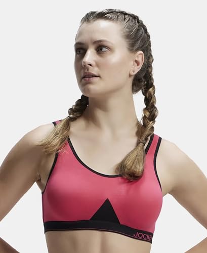 Image of Jockey 1376 Active Bra | Wirefree | Non Padded | Full Coverage Slip-On with Wider Straps | Super Combed Cotton Elastane Fabric