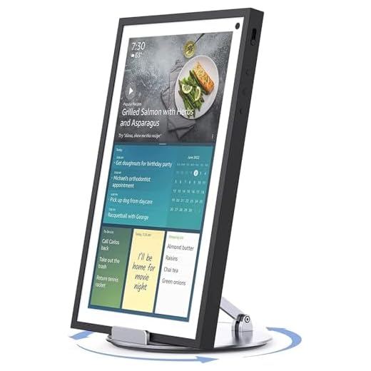 Almoz Echo Show 15 Suporte giratório e inclinado, suporte de alumínio para Echo 15 com base rotativa de 360 graus, ângulo de visão ajustável, suporte dobrável para Echo Show 15