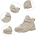 Boy's Girl's Winter Snow Boots Waterproof Kids Hiking Boots Cold Weather Outdoor Fleece Lined Warm Walking Boot Shoes Comfortable Ankle Booties with Hook and Loop Fashion Sneakers(Beige,3)
