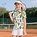 Goronwyfloyd Green Cactus Childrens Golf Shirt Quick Dry Girls Short Sleeve Zip Up Shirt for Outdoor Activities Daily Trip Size 5-12Y