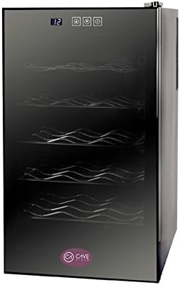 Cavevinum cv-18d Vinoteca Small for Red Wines, Stainless Steel, Black, 35.5 x 50 x 65 cm