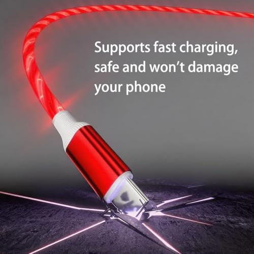 Image of USB A to C Android Data Cable, Red Model Supports Fast Charging and high-Speed Data Transmission, Equipped with LED to Display Current, Compatible with All Type C devices-39 inches Red.