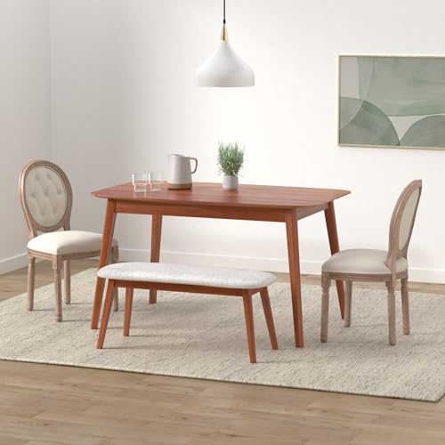 Image of Virabit French Country Dining Chairs Set of 6, Vintage Louis Chairs with Curved Backrest and Beautifully Carved Solid Wood Frame, Farmhouse Dining Chairs for Living Room, Kitchen, Restaurant