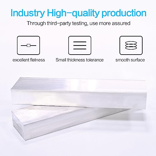 Image of 1 inch (25mm) X 2 inch(50mm) Square Aluminum Flat BAR 8 inch Long 6061 Aluminum Block,T6511 Solid New Mill Stock (1x2x8 inch, 1 Pcs)