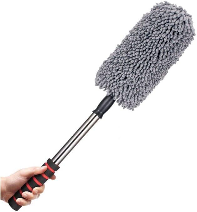 IPELY Super Soft Microfiber Car Duster Exterior with Extendable Handle, Car Brush Duster for Car Cleaning Dusting