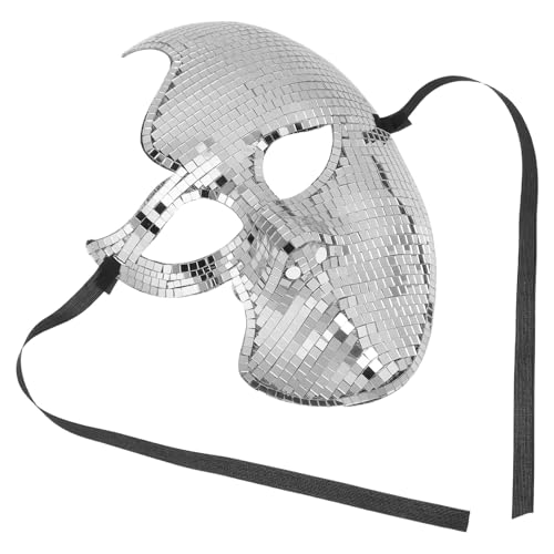 AKOOSY Disco Spiegelmaske Glitzer Vollgesichtsmaske Kunststoff...