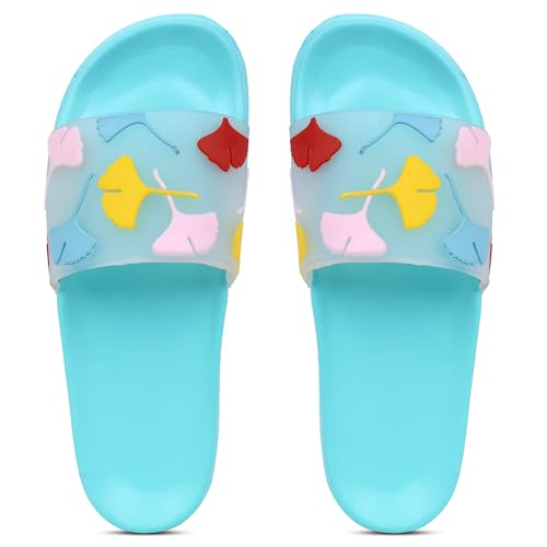 Image of Pampy Angel Transparent Leafs Women's Flip Flops Slides Back Open Household Comfortable Slippers