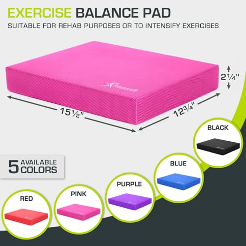 Image of ProsourceFit Exercise Balance Pad, Non-Slip Cushioned Foam Mat & Knee Pad for Fitness and Stability Training, Yoga, Physical Therapy