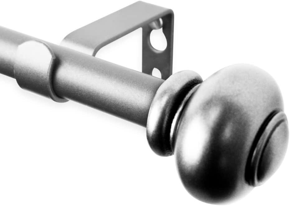 Rod Desyne Yolanda 5/8" Steel Curtain Rod Extends 28-48" - Satin Nickel