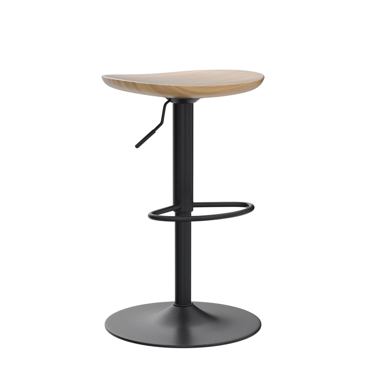 Kidol & Shellder Taburetes de Bar Juego de 2 de Madera Maciza Base Metálica Giratoria Ajustable en Altura Fácil de Montar Moderna Encimera de Cocina Industrial…