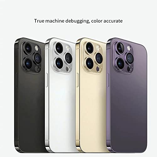 Image of Camera Lens Protector for iPhone 14 Pro /iPhone 14 Pro Max, Alloy Metal Camera Cover with Tempered Glass Screen Protector,Case Friendly,Scratch Resistant (Gold)