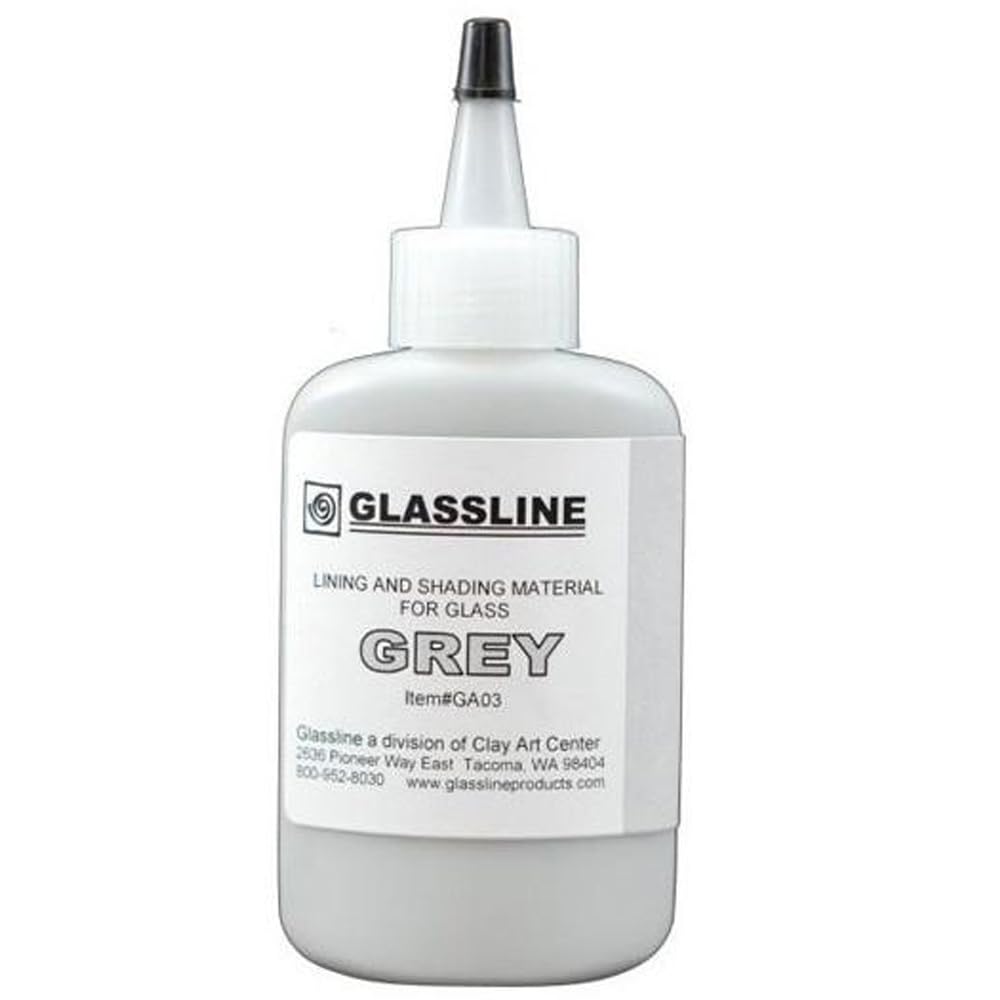 Glassline Fusible Grey Bottle Pen – 2oz Squeeze Bottle for Glass Art, 90 & 96 COE Compatible, Lead-Free & Food Safe