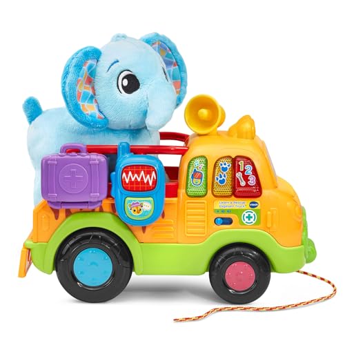 VTech Learn and Rescue Elephant Truck Pull Toy with Plush Elephant - image 6