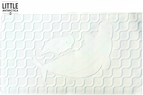 Little Antarctica Beluga Whale Non-Slip Bathtub Mat Natural Rubber No PVC/BPA Non-Toxin Heavy Duty