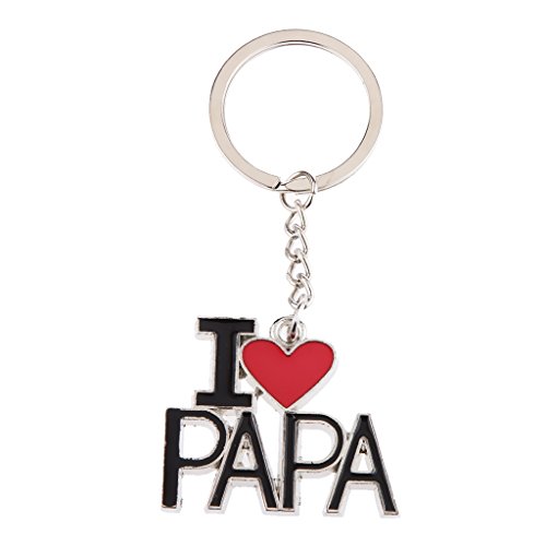 Gazechimp Créatif I Love Papa Porte-clés Pendentif Lettrage Clé Chaîne Cadeau Fête de Pères Cover