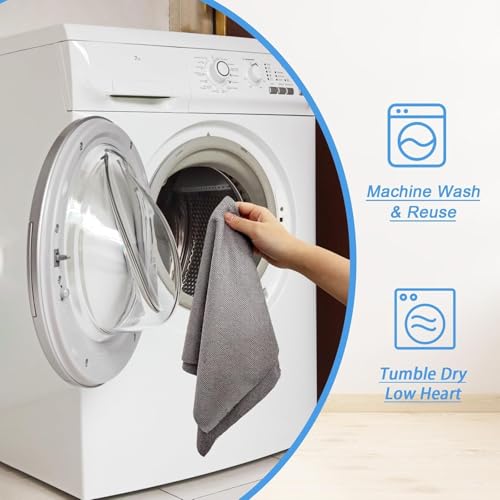 Image of Microfiber Cleaning Cloth Roll 25x25 cm, Reusable and Washable Tear-Away Kitchen Towel Roll, Very Soft Cleaning Cloths for Home, Kitchen, Office, Electronics, Car Cleaning (1 ROLL)