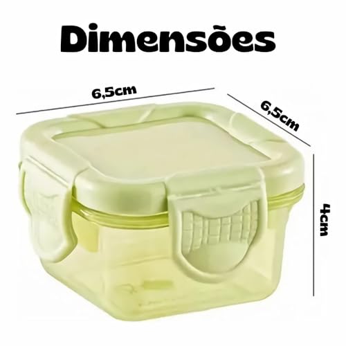 Jogo 12 Mini Potes Hérmeticos Conjunto Potinhos Congelar Papinha Temperos Comida