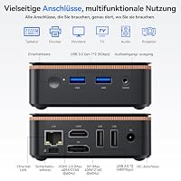 Huidun [3 Jahre Garantie 2026 New H50 WiFi 6 Mini PC W-11 Pro, Intel Twin Lake N150 (übertrifft N95/3250U, bis zu 3,6 GHz), 16 GB RAM 512 GB SSD Mini Computer, HDMI+DP Dual 4K@60Hz, WiFi 6, BT 5.2 – Ansicht 6