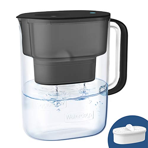 Waterdrop 200-Gallon Long-Life Lucid 10-Cup Water Filter Pitcher, Nsf Certified, 5X Times Lifetime, Reduces Fluoride, Chlorine And More, Bpa Free, Light Black #TOP6