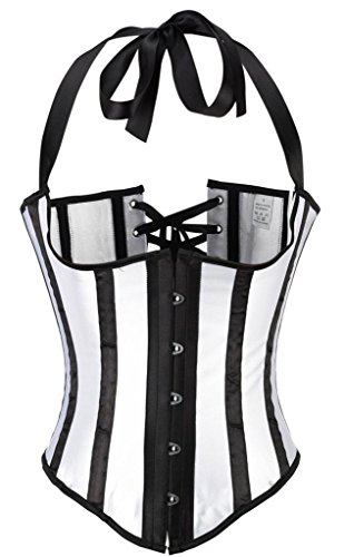 Alivila.Y Fashion Womens Burlesque Lace Underbust Corset Bustier 831-White-S