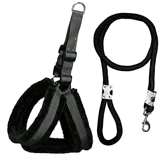 Hundur Store Dog Furr Harness with Rope (Extra Large, Black) (B0B8DYFDFV) Amazon Price History, Amazon Price Tracker