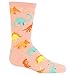 Hot Sox Girls' Big Fun Animal Crew 1 Pair Pack-Cool & Cute Casual Novelty Socks for Kids, Dinosaur (Blush), Large/XLarge