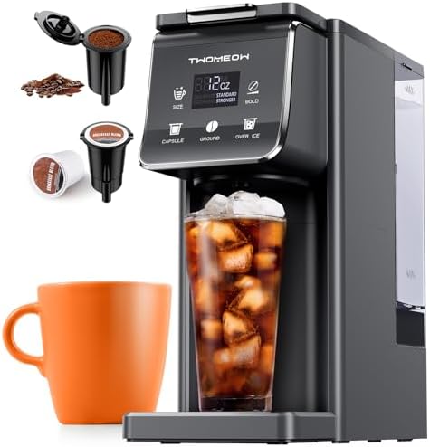 K Cup Coffee Maker With Bold Setting, Single Serve Hot & Iced Coffee Maker for K-Cup and Grounds, Deep Blue image 5