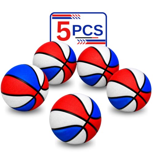 [5 PACK] Basketballs for Kids | Mini Basketball Size 3 | Anti-Slip Grip