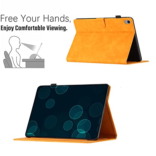 Case for iPad (A16) 11th Generation 11 inch 2025/iPad 10th Generation Case 10.9 inch 2022 with Pencil Holder/Pockets,UUcovers Embossed PU Leather Folio Stand Cover [Auto Wake/Sleep],Yellow Butterfly - Thumbnail 5