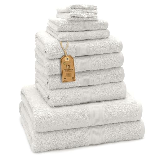 GREEN MARK Textilien 10 TLG. FROTTIER Handtuch-Set mit verschiedenen Größen 4X…