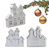 Weihnachtsformen Für Harz | Silikon Wiederverwendbare Tischdekoration,1 Paar Bau-Harz-Gips-Form | Für Fondant Wohnzimmer Schlafzimmer Küche Büro Party Feiertag Geburtstag Hochzeit