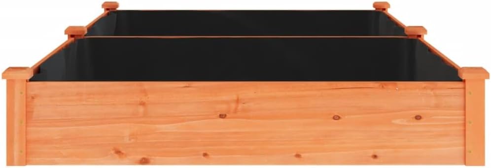 Extra Long Raised Garden Bed 94.5"x47.2"x9.8" Solid Fir Wood Planter Box Outdoor, Natural Brown Rectangular Elevated Garden Beds for Patio Backyard Herb & Veggie Growing