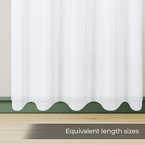 Utopia Bedding Sheer Curtains White 2 Panels Set Rod Pocket Drapes [54W X 84L Inches] Luxurious Window Treatment Voile For Bedroom And Living Room #TOP5