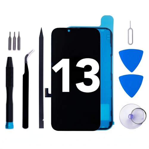 for iPhone 13 Screen Replacement kit, 6.1" LCD Display 3DTouch Digitizer Assembly with Frame Adhesive and Repair Tools (Model A2633/A2482/A2631/A2634/A2635)