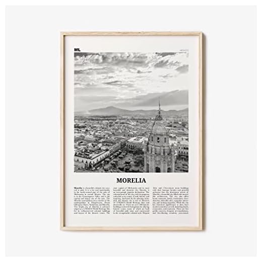 Morelia Print Black and White, Morelia Wall Art, Morelia Poster, Morelia Photo, Morelia Wall, Mexico, Valladolid, Michoacan