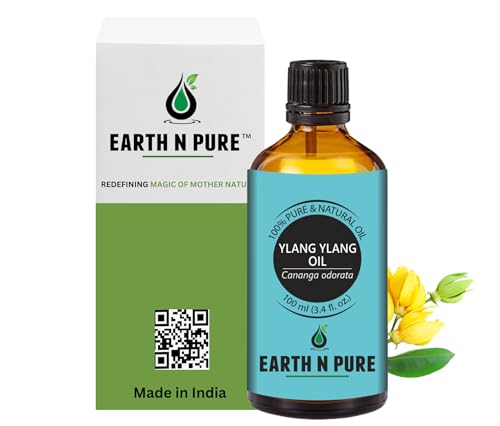 Image of Earth N Pure Ylang Ylang Essential Oil Natural and Therapeutic Grade for Aromatherapy, Hair Care and Skin Care 100 ml