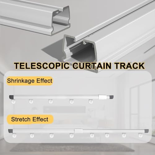 Riel telescópico de pared con longitud extensible adaptable para salones modernos 3