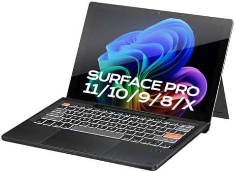 Doohoeek Surface Pro 11/10/9/8/X 13 Inch Keyboard, Bluetooth Keyboard with Touch Pad & Lighting Keys Compatible with Surface Pro 13
