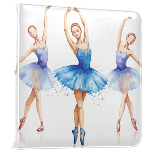 Álbum de fotos grande JIPONI Chic Ballerina Dancer, álbumes DIY con cubierta de cuero para fotos de 4x6, 5x7 y 6x8 pulgadas, libro de recuerdos autoadhesivo para bodas, bebés y familia miniatura 1